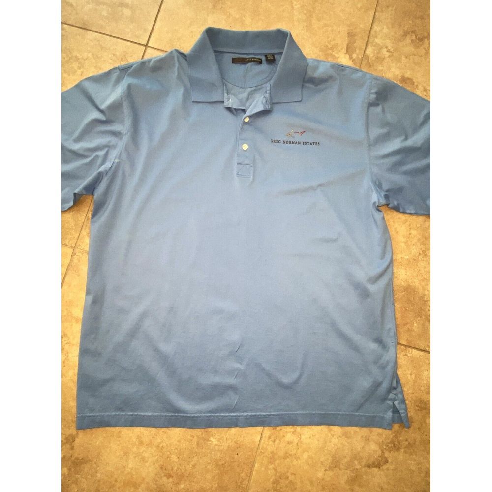 Greg Norman Mens XL Blue Short  Sleeve‎ Polo Shirt